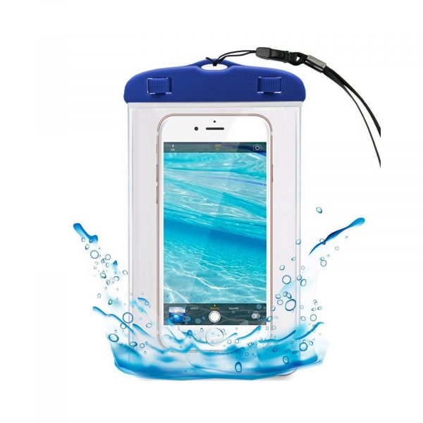 Funda universal Waterproof azul/transparente