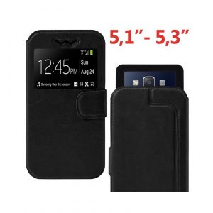 Funda univ. Flip Cover 5.1- 5.3" Liso Negro 008220