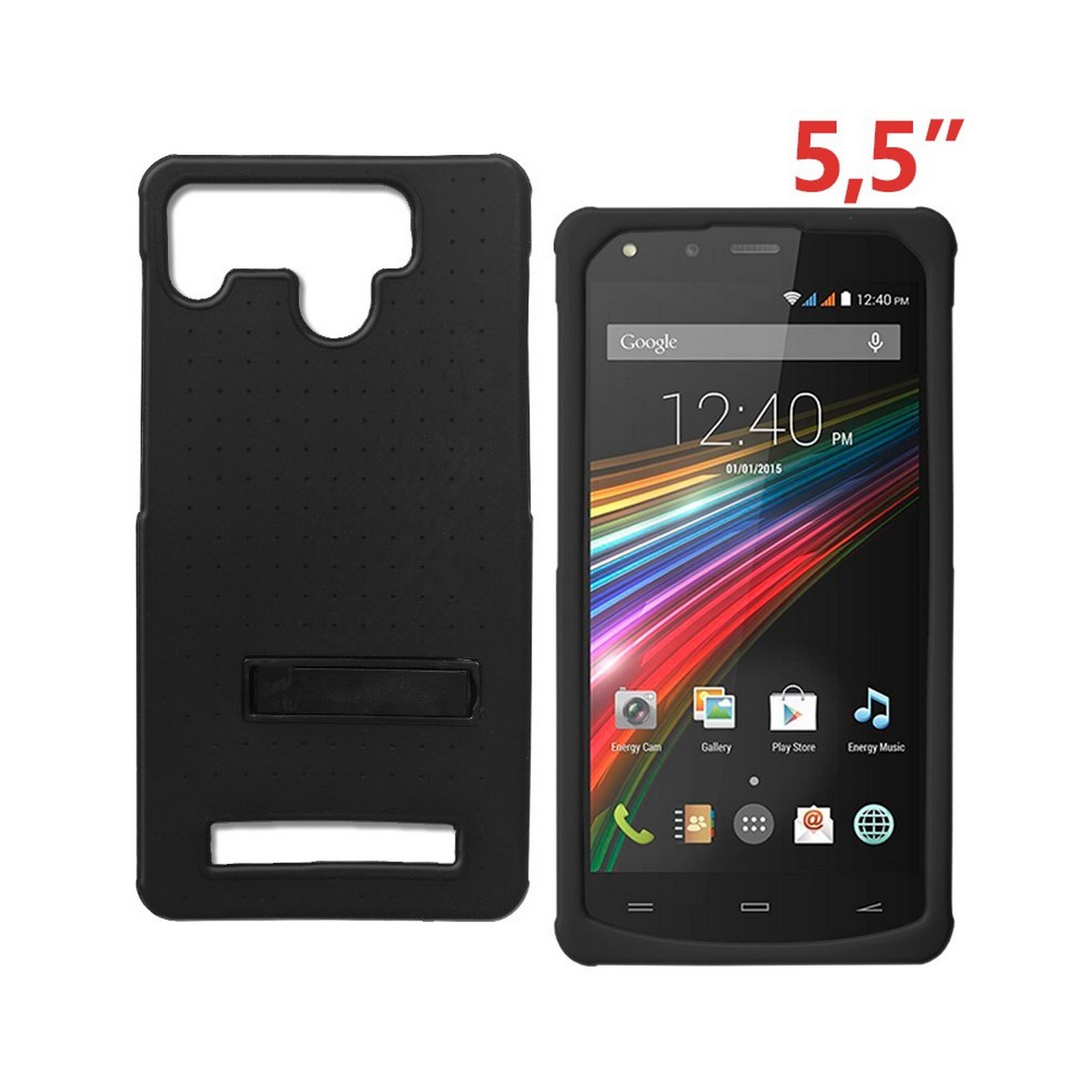 Funda universal silicona 5.5" Liso Negro 011441