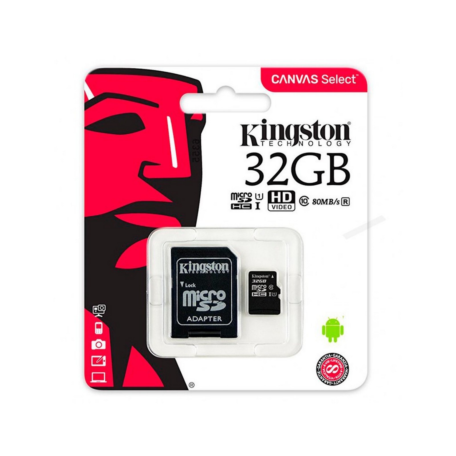 KINGSTON MICROSD 32GB. CLASE 10 (SDCS.32GB)