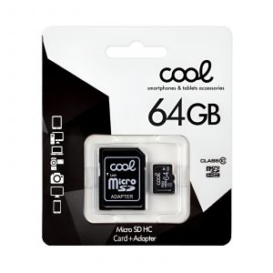 MicroSD Cool 64Gb  Clase 10 con adaptador