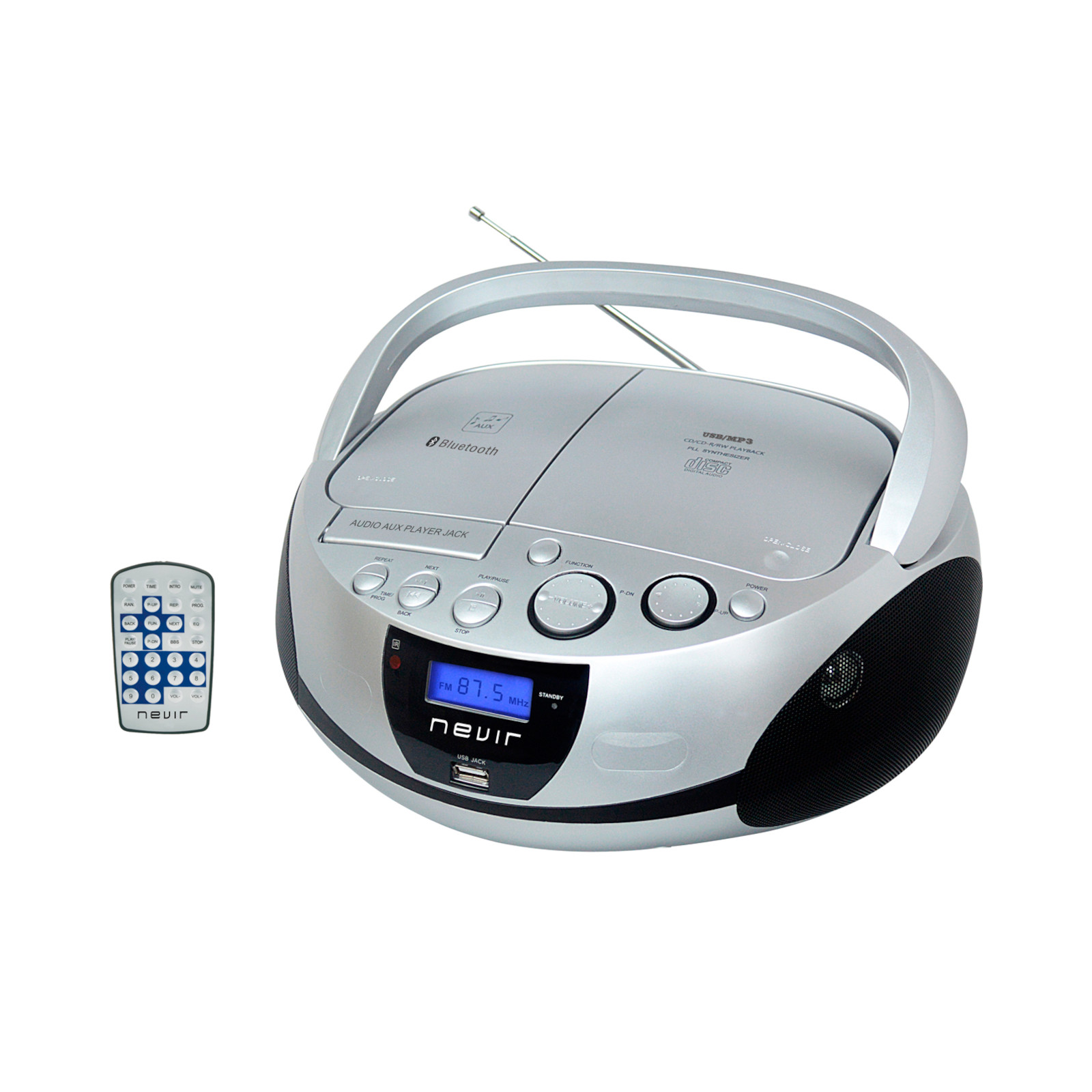Radio CD Nevir NVR480UB Plata